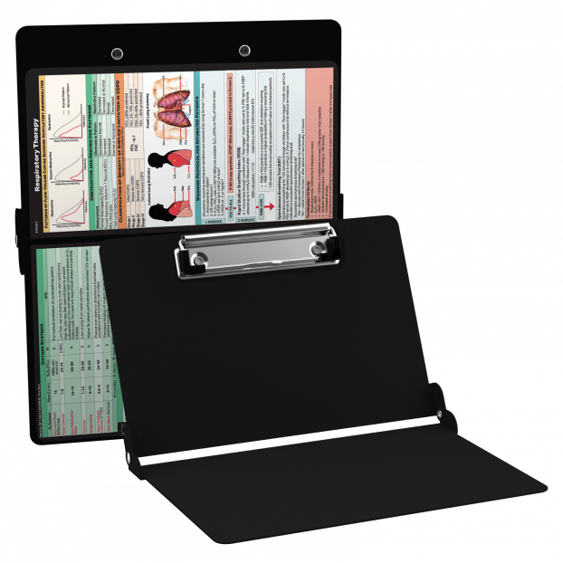 WhiteCoat Clipboard® - Black Respiratory Therapy Edition